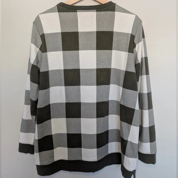 Lands' End Serious Sweats Green Plaid Sweater Womens Crew Neck Pullover Size XL - Picture 7 of 8